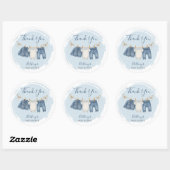 Blue Jeans Baby shower Bedankt Ronde Sticker (Vel)