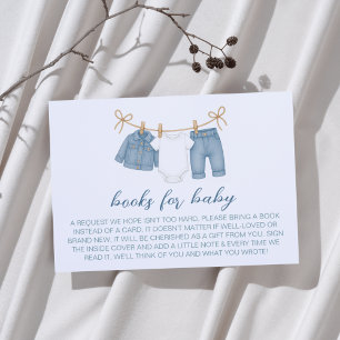 Blue Jeans Baby shower Boeken voor Baby Informatiekaartje
