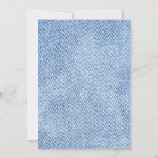 Blue Jeans Baby shower Denim Country Floral Kaart (Achterkant)