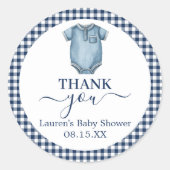 Blue Jeans Baby shower Ronde Sticker (Voorkant)