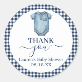 Blue Jeans Baby shower Ronde Sticker