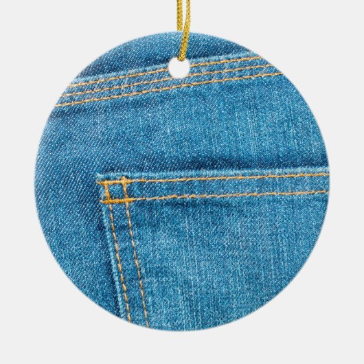 Blue Jeans Back Pocket Ceramic Ornament (Voorkant)
