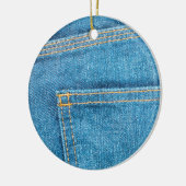 Blue Jeans Back Pocket Ceramic Ornament (Links)