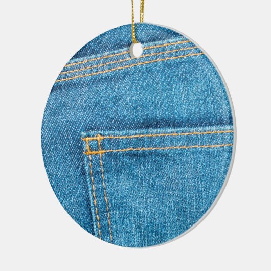 Blue Jeans Back Pocket Ceramic Ornament (Links)