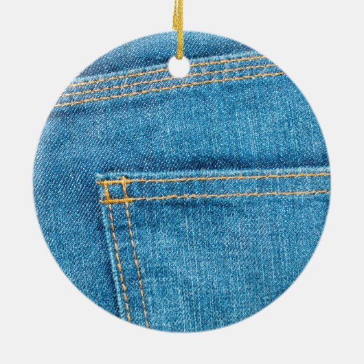 Blue Jeans Back Pocket Ceramic Ornament (Achterkant)