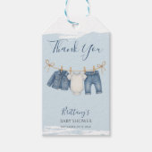 Blue Jeans Boy Baby shower Baby Outfit Cadeaulabel (Voorkant)