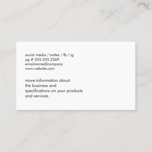 Blue Jeans Button en Stitching Visitekaartje (Achterkant)