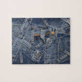 Blue Jeans Denim Abstracte kunst Legpuzzel (Horizontaal)