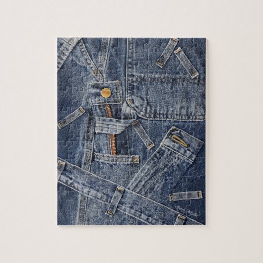 Blue Jeans Denim Abstracte kunst Legpuzzel (Verticaal)