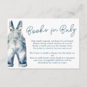 Blue Jeans Denim Books Baby shower Informatiekaartje (Voorkant)