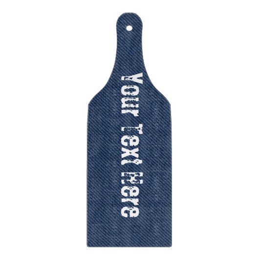 Blue Jeans Denim Custom Text Cutting Board Snijplank (Voorkant)