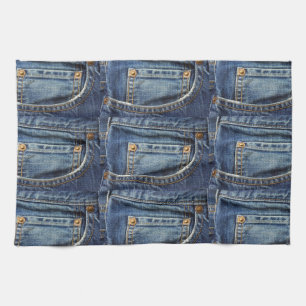 Blue Jeans Denim Kijk Pocket Theedoek