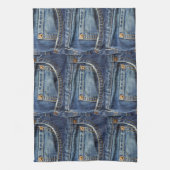 Blue Jeans Denim Kijk Pocket Theedoek (Verticaal)
