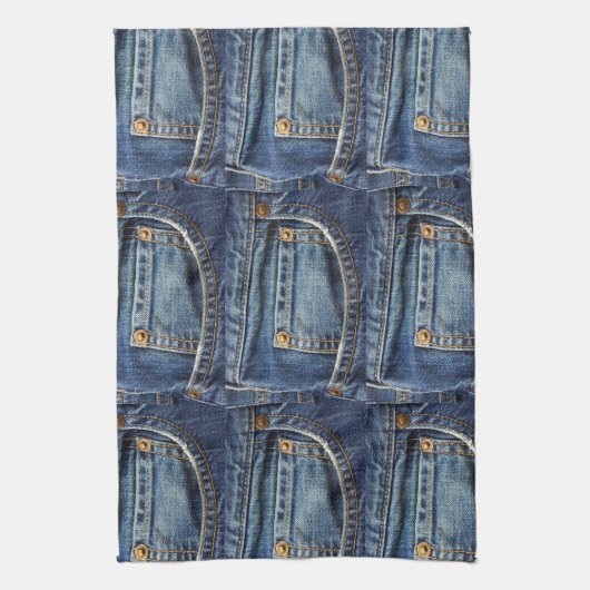 Blue Jeans Denim Kijk Pocket Theedoek (Verticaal)