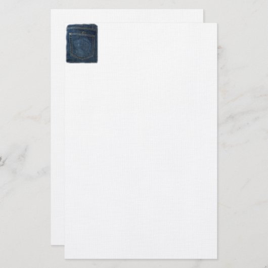 Blue Jeans Denim Pocket Briefpapier (Voorkant / Achterkant)