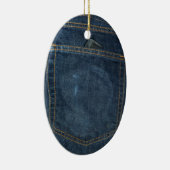 Blue Jeans Denim Pocket Keramisch Ornament (Rechts)