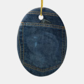 Blue Jeans Denim Pocket Keramisch Ornament (Voorkant)