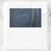 Blue Jeans Denim Pocket Rechthoekige Sticker (Tas)