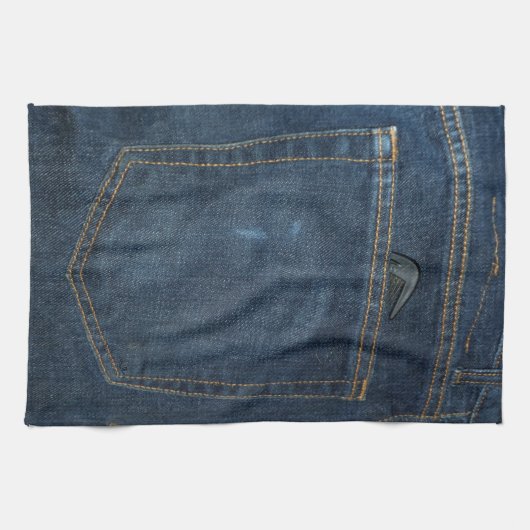 Blue Jeans Denim Pocket Theedoek (Horizontaal)