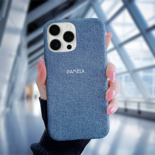 Blue Jeans Denim Western Textured Gepersonaliseerd Case-Mate iPhone Case