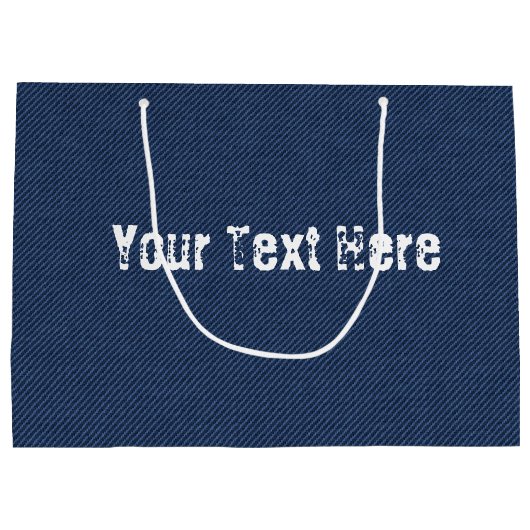 Blue Jeans Fabric + add Jouw tekst -  - Groot Cadeauzakje (Achterkant)