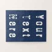 Blue Jeans Fabric Puzzel met aangepaste tekst (Horizontaal)