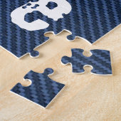 Blue Jeans Fabric Puzzel met aangepaste tekst Legpuzzel (Zijkant)
