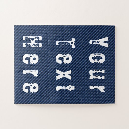 Blue Jeans Fabric Puzzel met aangepaste tekst Legpuzzel (Horizontaal)