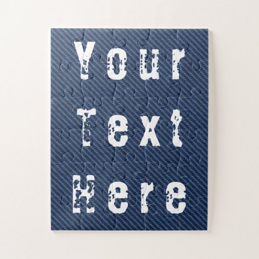 Blue Jeans Fabric Puzzel met aangepaste tekst Legpuzzel (Verticaal)