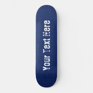 Blue Jeans Fabric - Voeg Jouw tekst/naam/lettertyp Persoonlijk Skateboard