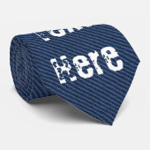 Blue Jeans Fabric - Voeg Jouw tekst toe - Stropdas (Opgerold)