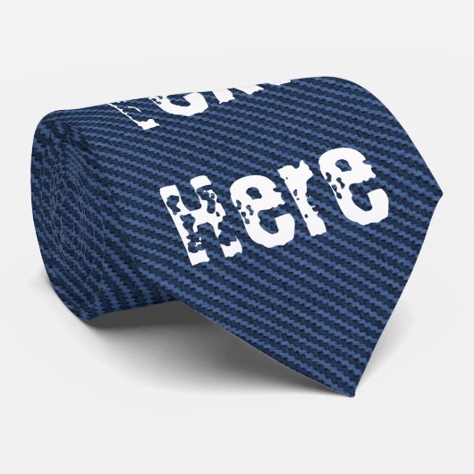 Blue Jeans Fabric - Voeg Jouw tekst toe - Stropdas (Opgerold)