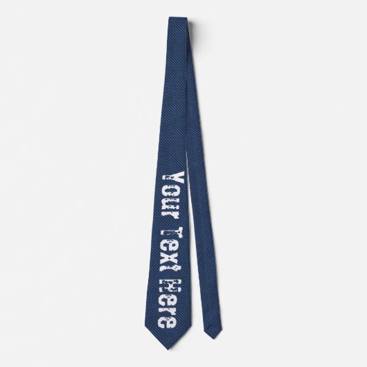 Blue Jeans Fabric - Voeg Jouw tekst toe -  Stropdas (Voorkant)
