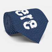 Blue Jeans Fabric - Voeg Jouw tekst toe -  Stropdas (Opgerold)