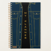 Blue Jeans Jacket Funny Planner met aangepaste tek (Voorkant)
