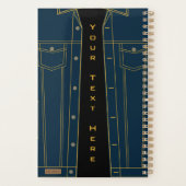 Blue Jeans Jacket Funny Planner met aangepaste tek (Achterkant)