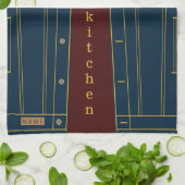 Blue Jeans Jacket Kitchen Towel - Jouw tekst / naa Theedoek (Gevouwen)