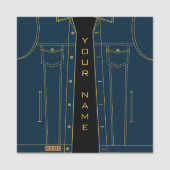Blue Jeans Jacket + Naam toevoegen - Naamplaatje (Voorkant)