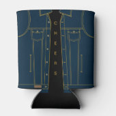 Blue Jeans Jas Grappige Koelbox Tekst - Cheers Blikjeskoeler (Achterkant)