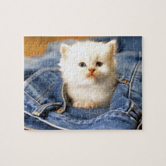Blue Jeans Kitten Puzzle Legpuzzel (Horizontaal)