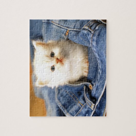 Blue Jeans Kitten Puzzle Legpuzzel (Verticaal)