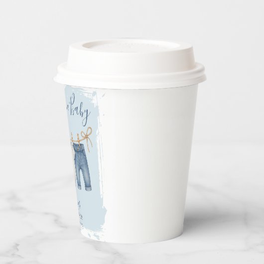 Blue Jeans Modern Boy Baby shower Papieren Bekers (Links)