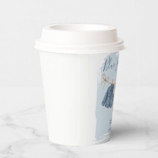 Blue Jeans Modern Boy Baby shower Papieren Bekers (Rechts)