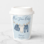 Blue Jeans Modern Boy Baby shower Papieren Bekers (Voorkant)