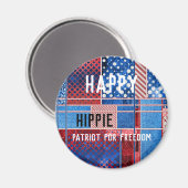 Blue Jeans Patchwork gepersonaliseerd patriot Magn Magneet (Voorkant / Achterkant)