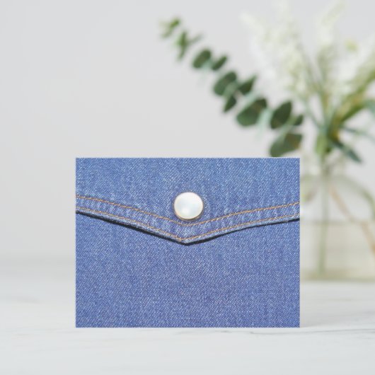 Blue Jeans Pocket Denim Achtergrond Briefkaart (Staand voorkant)
