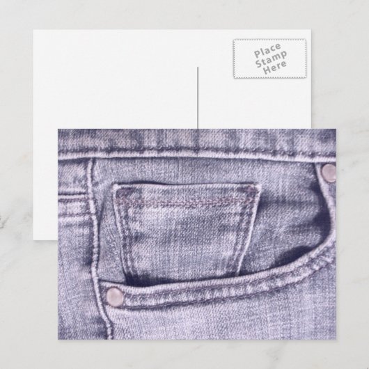 Blue Jeans Pocket, Fabric, Seams Briefkaart (Voorkant / Achterkant)