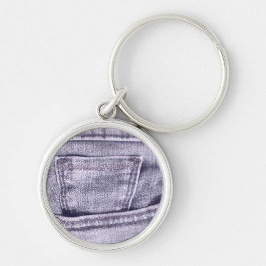Blue Jeans Pocket, Fabric, Seams Sleutelhanger (Voorkant)