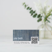 Blue Jeans QR Code Dentist Visitekaartje (Staand voorkant)