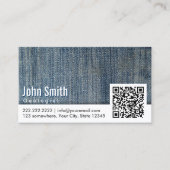 Blue Jeans QR Code Geoloog Visitekaartje (Voorkant)